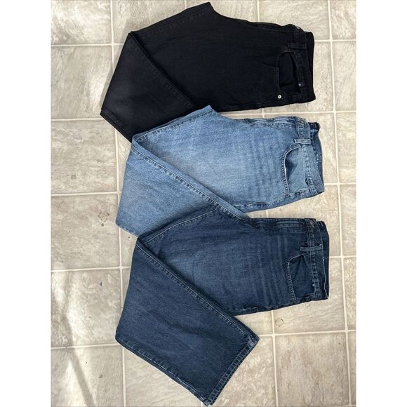Nautica Jeans 3 Pair Mens Size 36/30 Loose Fit Straight Dark Wash & Medium Wash